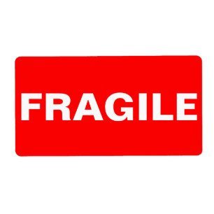 Étiquette d'expédition fragile rouge