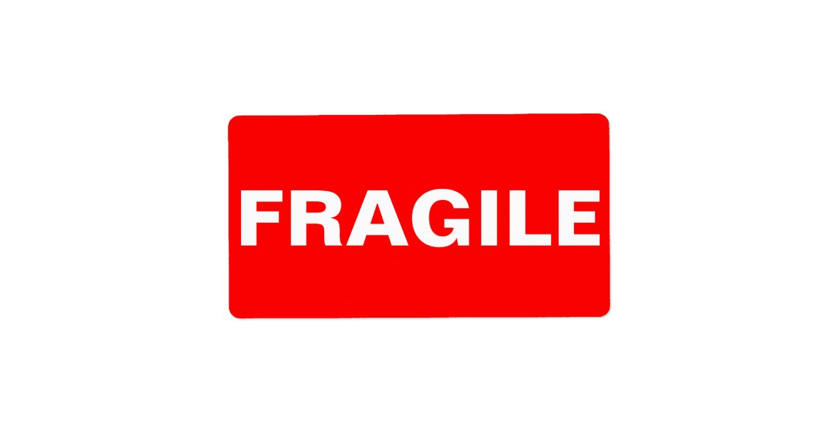 Étiquette Fragile Sur Blanc