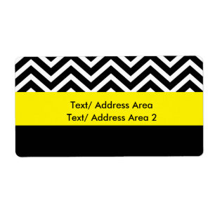 Étiquette d'expédition noire jaune Chevron moderne