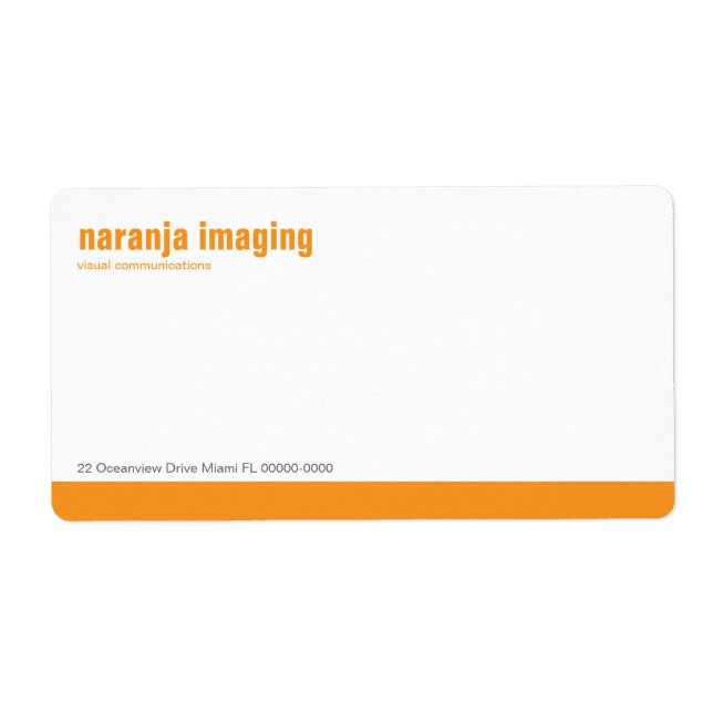 Étiquette d'expédition orange du panneau de référe (Devant)