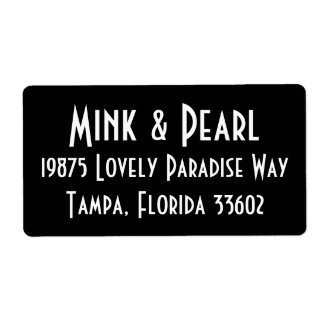 Étiquette d'expédition simple noir & blanc B&W