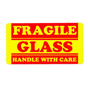 Étiquette d'expédition verre fragile