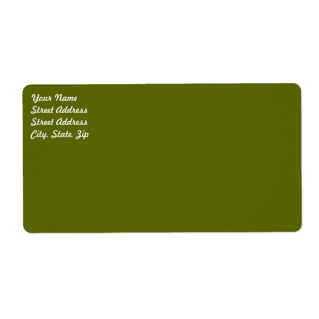 Étiquette d'expédition vert d'olive (Devant)