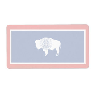 Étiquette d'expédition Wyoming Faint Flag