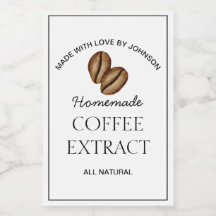 Étiquette d'extraction de café