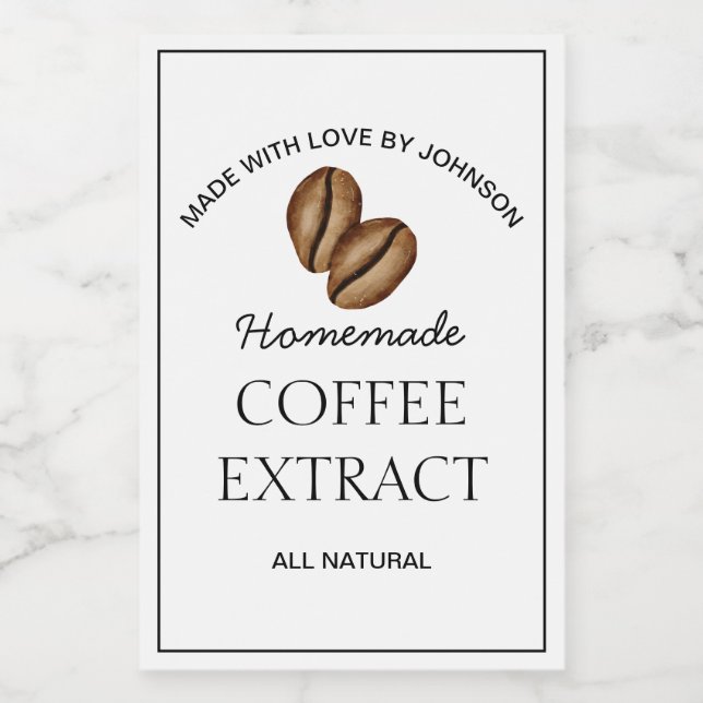 Étiquette d'extraction de café (Étiquettes simples)