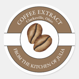 Étiquette d'extraction de café
