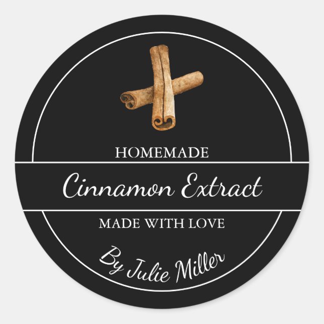 Étiquette d'extraction de cannelle maison simple (Devant)
