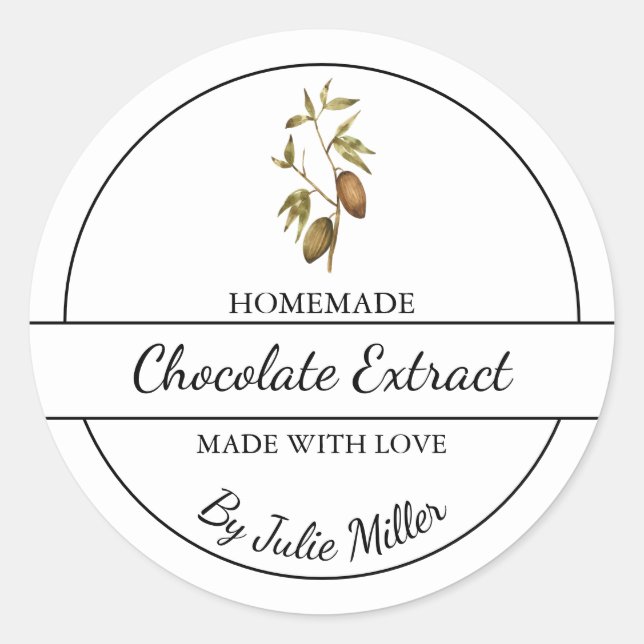 Étiquette d'extraction de chocolat maison simple (Devant)