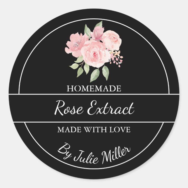 Étiquette d'extraction de Rose maison simple (Devant)