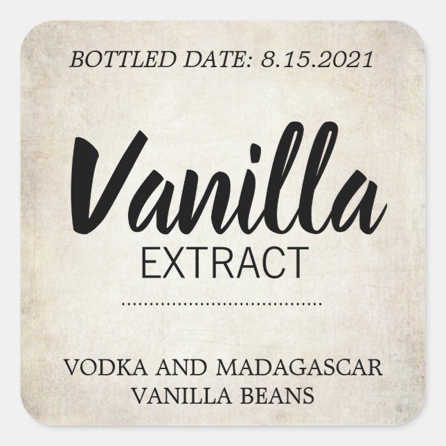 Étiquette d'extraction de vanille personnalisable  (Devant)