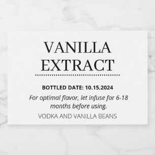 Étiquette d'extraction de vanille personnalisable