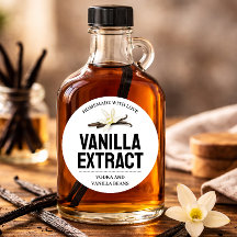 Étiquette d'extrait de vanille personnalisée VE102