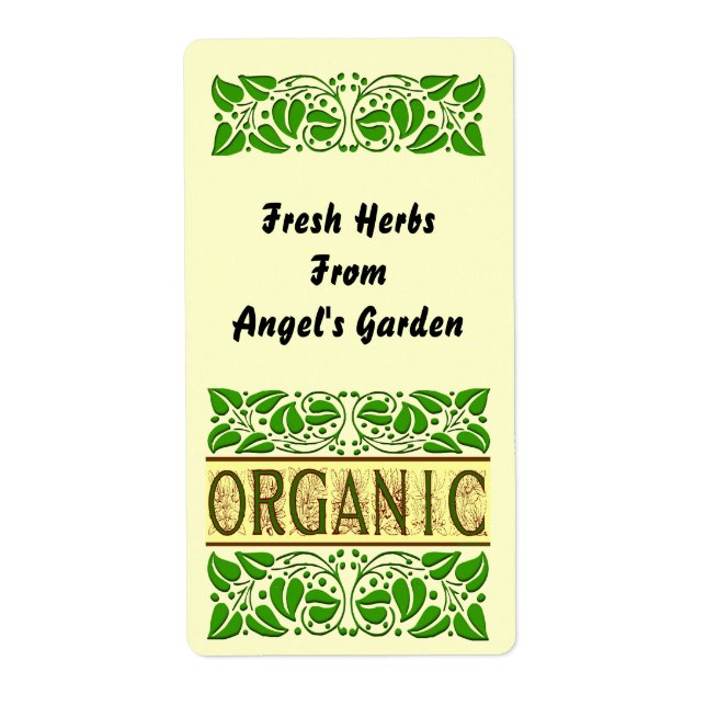 Étiquette d'herbe personnalisé du jardin biologiqu (Devant)