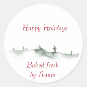 Étiquette d'hiver de la couleur d'eau des Fêtes