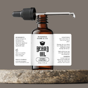 Étiquette d'huile de barbe grungy Mens Emballage d