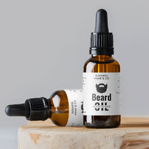 Étiquette d'huile de barbe moderne 1 OZ 30ml Boute