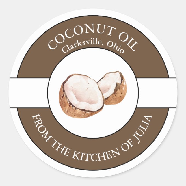 Étiquette d'huile de coco (Devant)