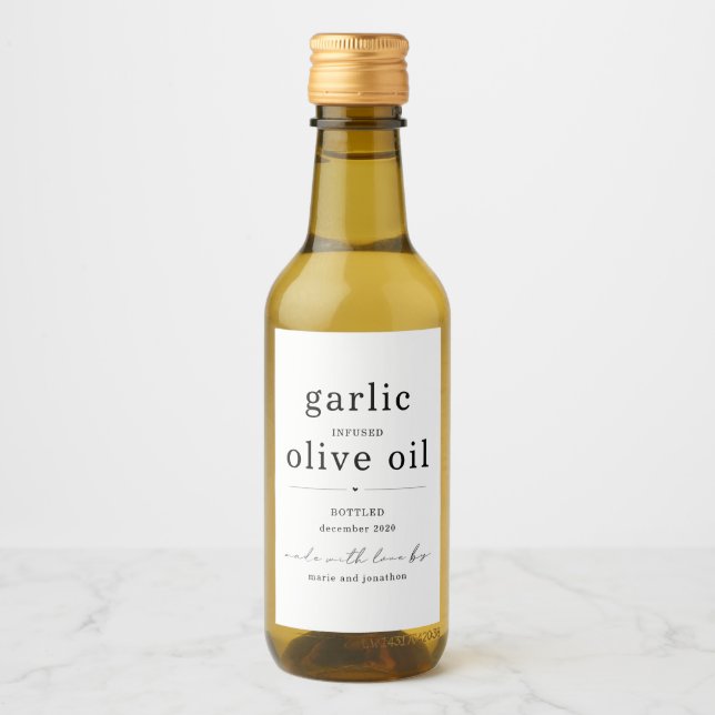 Étiquette d'huile d'olive contaminée maison - Une  (Devant)