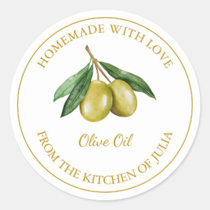 Étiquette d'huile d'olive maison Gold   Blanc