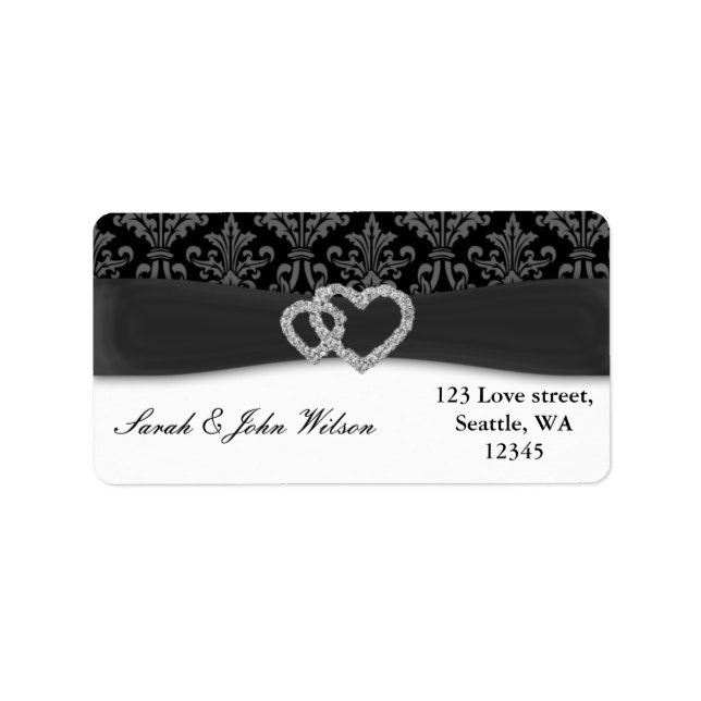 Étiquette diamante damask mariage (Devant)