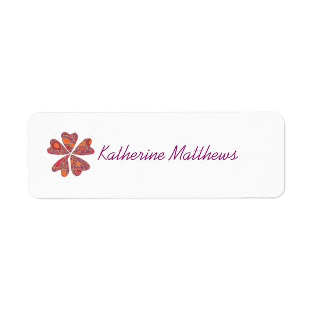 Étiquette d'identification cœurs fleuris (Devant)