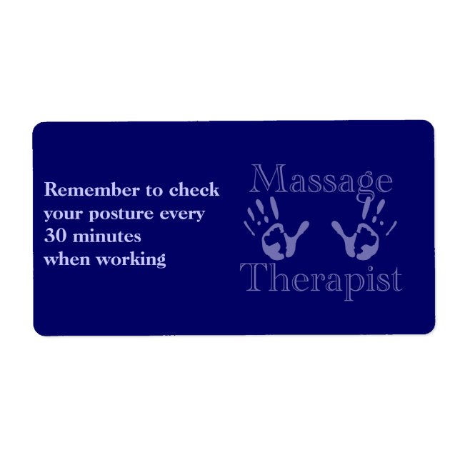 Étiquette d'impression main bleue (Devant)