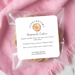 Étiquette d'ingrédient de biscuit aux amandes aqua