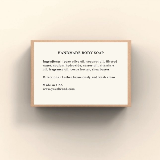 Étiquette d'ingrédients de savon faits main (Créateur téléchargé)