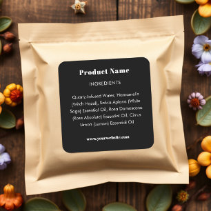 Étiquette d'ingrédients du produit   Noir