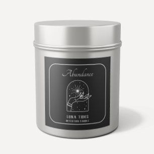 Étiquette d'intention d'abondance noir et blanc