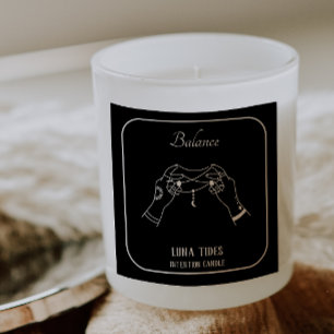 Étiquette d'intention de balance noire et blanche