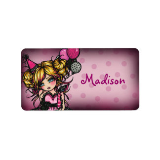 Étiquette "Distribuez" les autocollants d'étiquette de fille