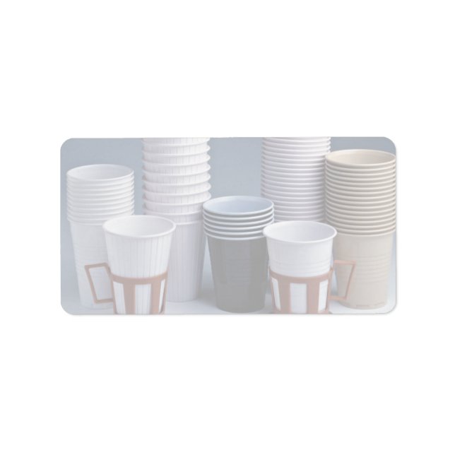 Étiquette Diverses tasses en plastique photo (Devant)