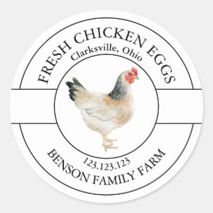 Étiquette d'oeufs de poulet frais