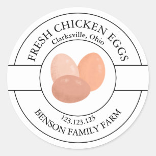 Étiquette d'oeufs de poulet frais