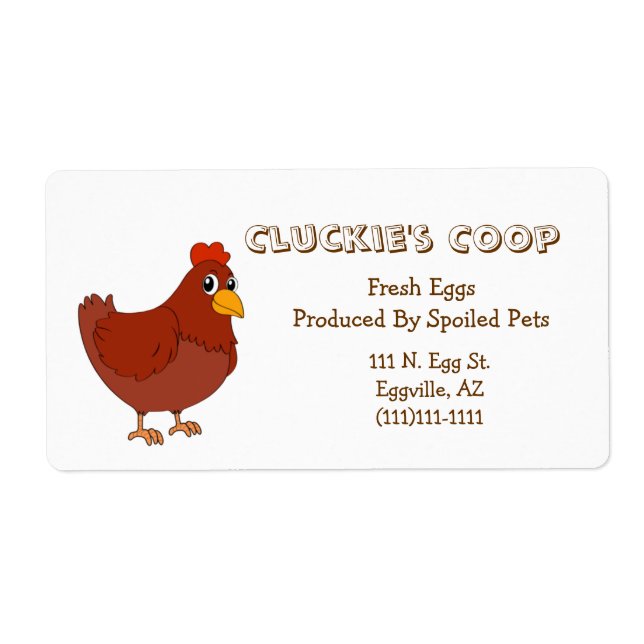 Étiquette d'oeufs Red Hen (Devant)