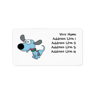 Étiquette Doggie Bleue Cute
