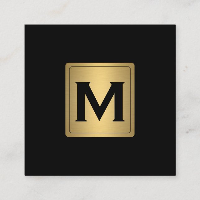 Étiquette d'or classique avec Monogramme (Devant)