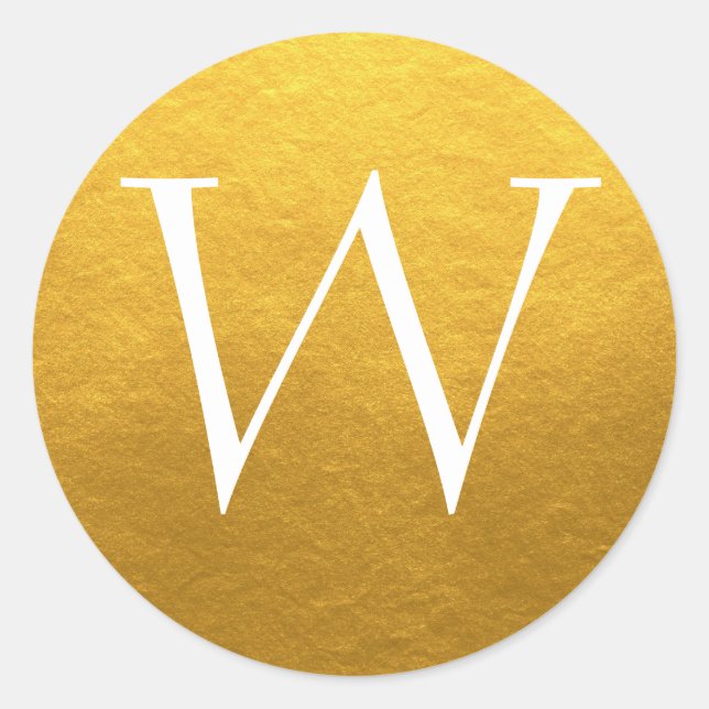 Étiquette d'or initial du Monogramme de script chi (Devant)