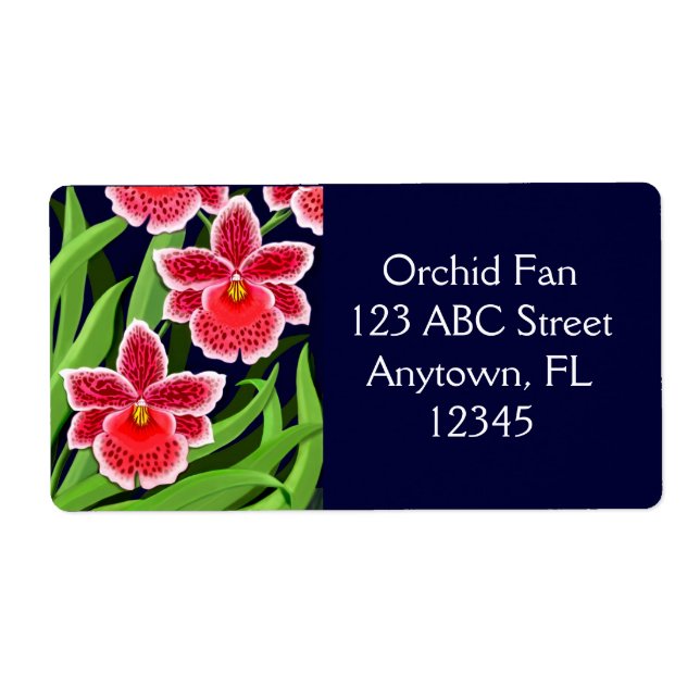 Étiquette d'orchidées Odontoglossum exotiques (Devant)