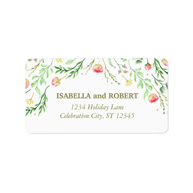 Étiquette Doucement romantique | Mariage floral (Devant)