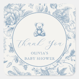 Étiquette d'ours en Teddy Toile Bleu