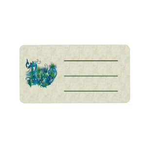 Étiquette Dragon à bijoux bleu