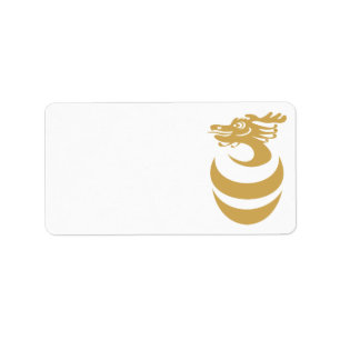 Étiquette Dragon d'or dans l'étiquette d'oeufs