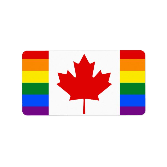 Étiquette Drapeau arc-en-ciel du Canada (Devant)