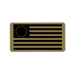 Étiquette Drapeau Betsy Ross, Art de la ligne noire