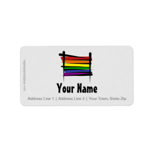 Étiquette Drapeau de brosse de gay pride d'arc-en-ciel