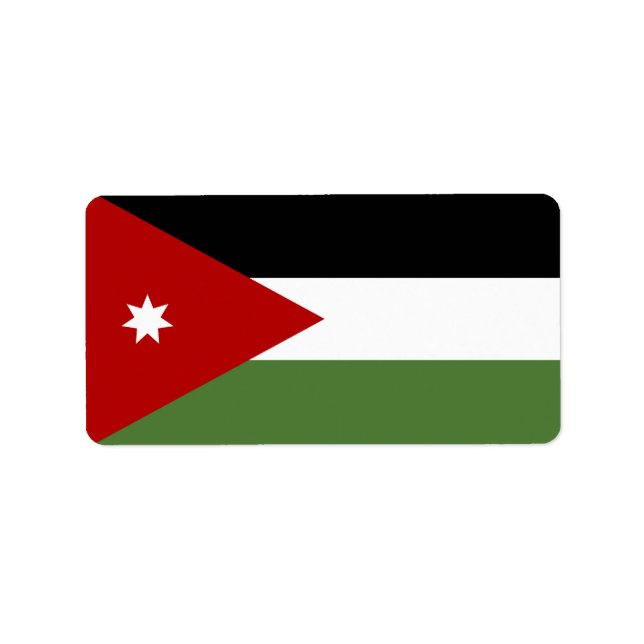 Étiquette Drapeau de Jordanie (Devant)