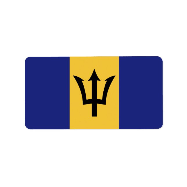 Étiquette Drapeau de la Barbade (Devant)